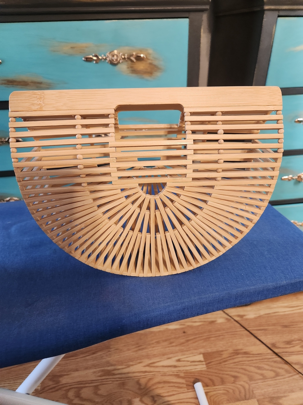 Natural Bamboo Half-Moon Handbag - Natural Color